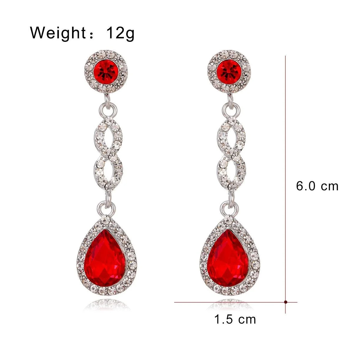 Luxury Blue Crystal Teardrop Dangle Earrings With Rhinestone Halo, Bridal Wedding Banquet Party Jewelry