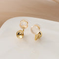 Invisible Silicone Round Pad Alloy DIY Stud & Clip On No Piercing Elegant Pearl Setting Earrings