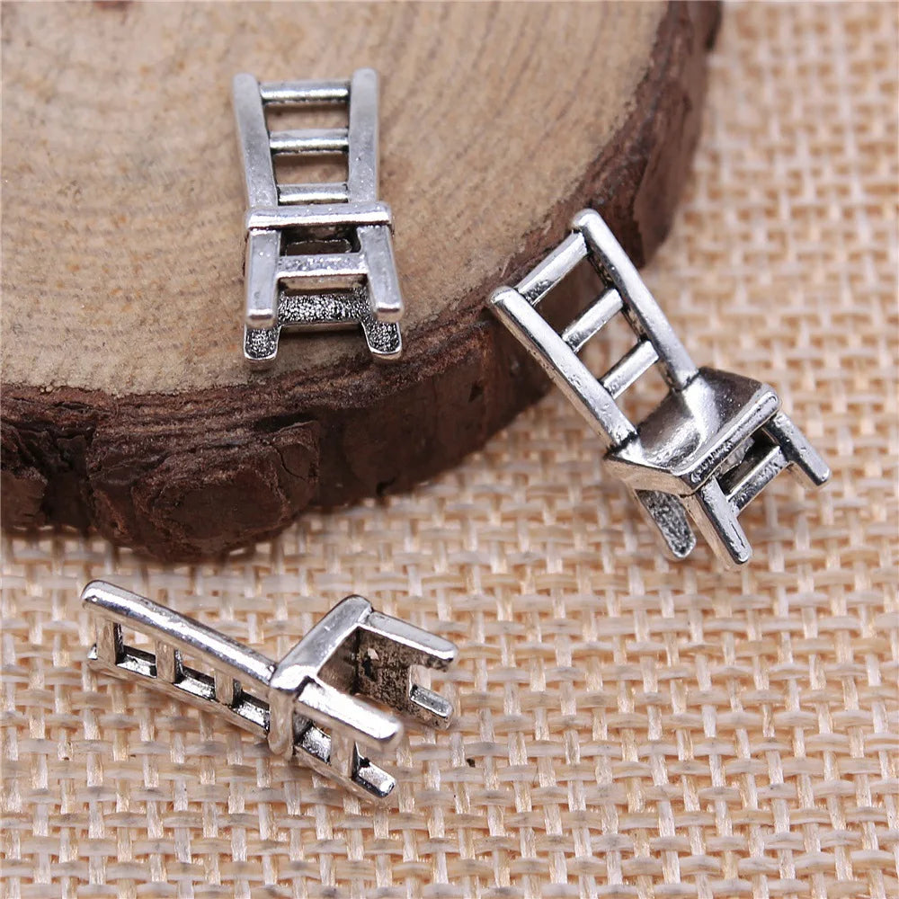 17x7x6mm 1.2g Multicolor Zinc Alloy 3D Mini Chair Charm Pendant for Dollhouse DIY Jewelry Making