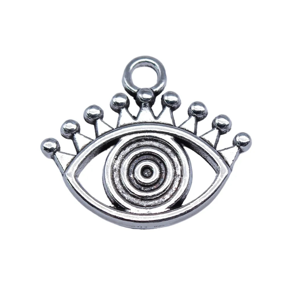 17x20mm 1.3g Antique Silver Zinc Alloy Eye charm pendant for DIY necklace bracelet jewelry making