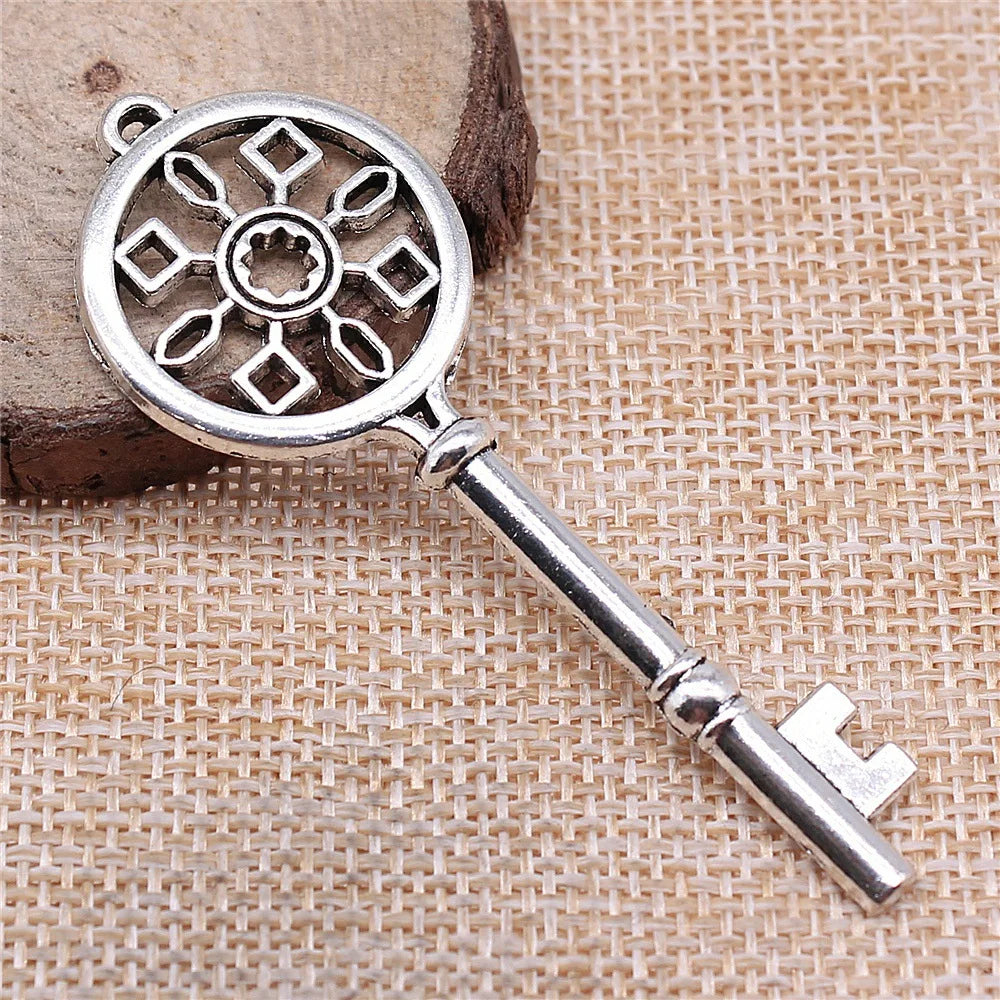 70x25mm 6.1g Multicolor Zinc Alloy Key Charm Pendant for DIY Necklace Bracelet Jewelry Making