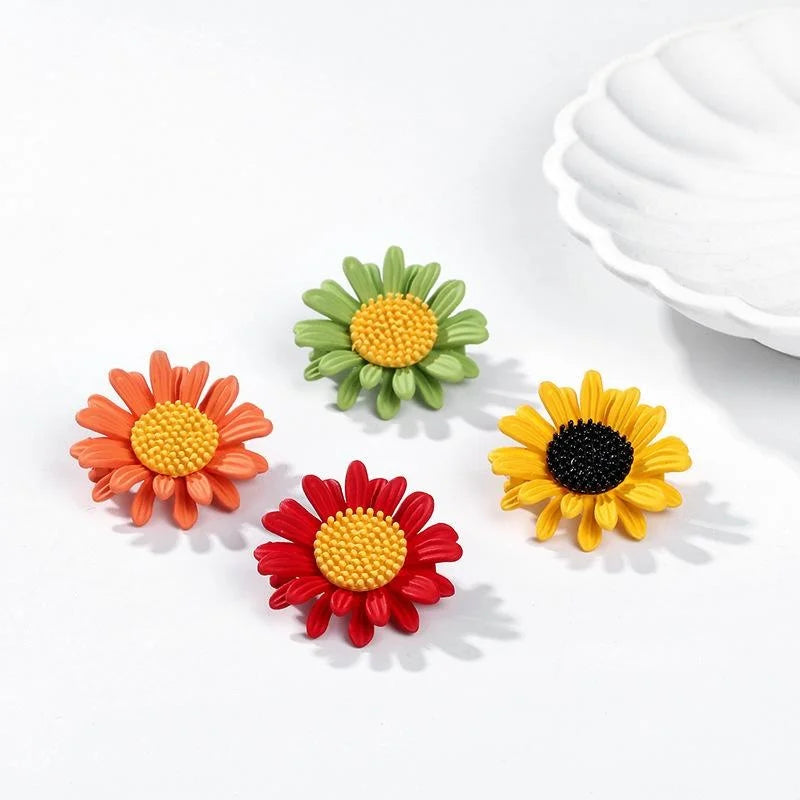 Cute Enamel Daisy Sunflower Brooch For Women, Fresh Floral Lapel Pin Corsage Suit Accessory Gift