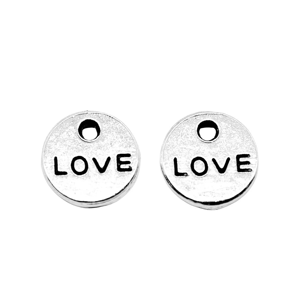 9mm 0.5g Multicolor Zinc Alloy love Letter Charm Pendant for Bracelet Necklace Making