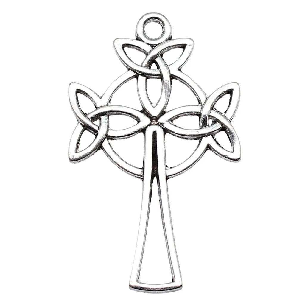 24x39mm 2.5g Antique Silver Zinc Alloy Celtic Knot Cross Charm Pendant for DIY Necklace Jewelry Making
