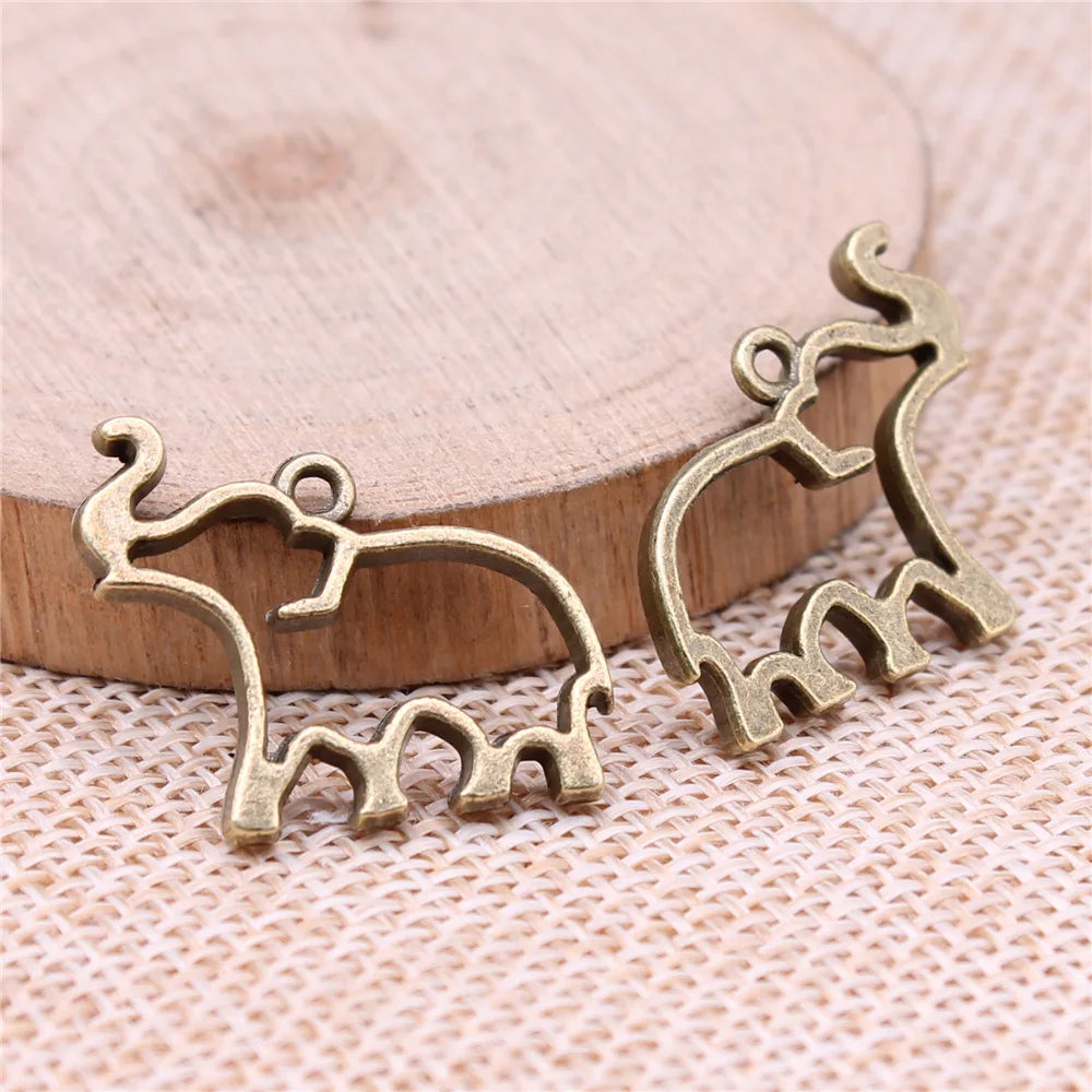 19x25mm 2g Multicolor Zinc Alloy Hollow Elephant Charm Pendant for DIY Necklace Making