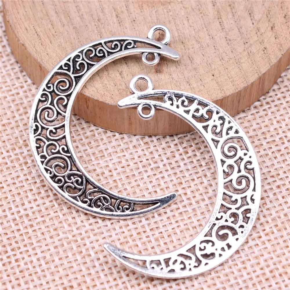 41x35mm 2.6g Multicolor Zinc Alloy Crescent Moon Connector Charm for DIY Necklace Bracelet Making
