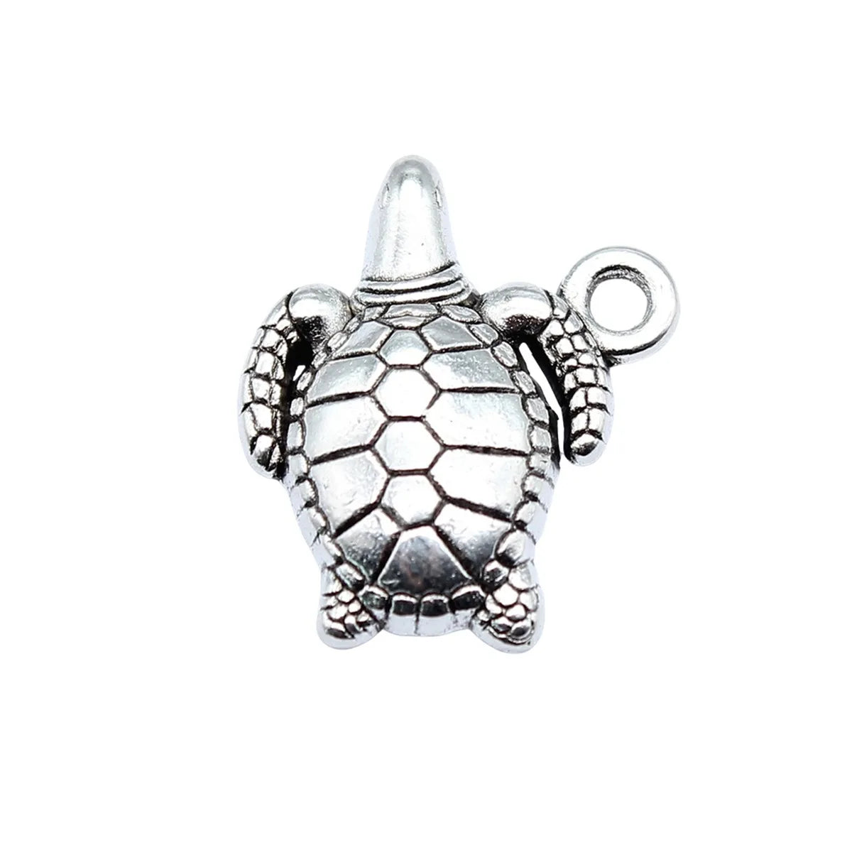 18x16mm 1.4g Antique Silver Zinc Alloy Sea Turtle Charm Pendant for DIY Necklace Bracelet Jewelry Making