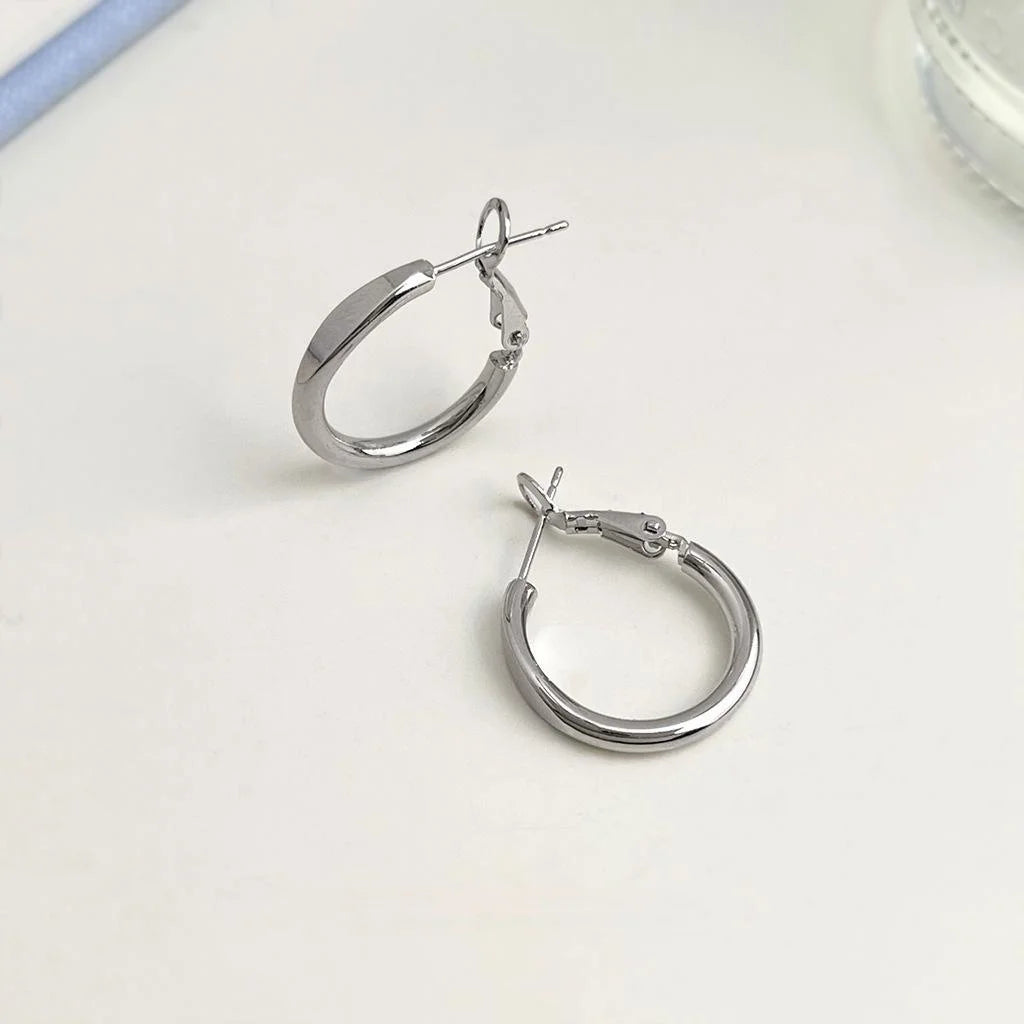 Light Luxury Geometric Round Hoop Earrings Copper For Fashion Commuter Style