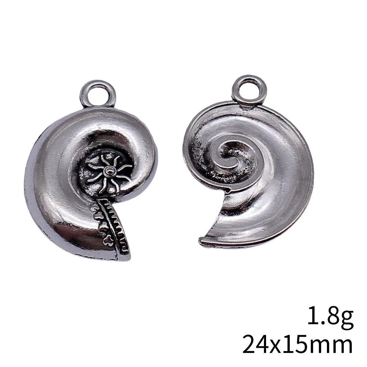 24x15mm 1.8g Antique Silver Zinc Alloy Conch Shell Charm Pendant for DIY Beach Jewelry Making