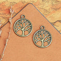 20MM Zinc Alloy Tree Of Life Charm Pendant Round for DIY Necklace Bracelet Jewelry Making