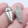 12x26mm 1.1g Antique Silver Zinc Alloy Cross Coffin Charm Pendant for DIY Gothic Jewelry Making