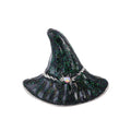 Cute Halloween Witch Hat Alloy Enamel Rhinestone Brooch, Dark Ghost Style Lapel Pin Corsage Gift