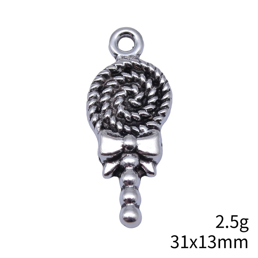 31x13mm 2.5g Antique Silver Zinc Alloy Lollipop Charm Pendant for DIY Jewelry and Garment Decor