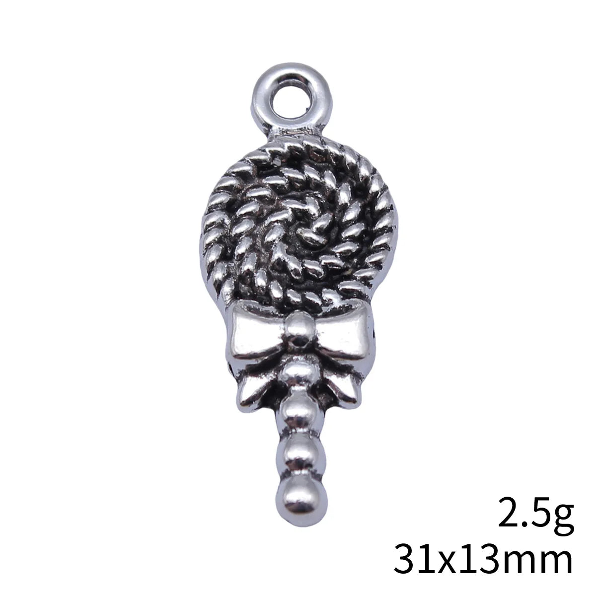 31x13mm 2.5g Antique Silver Zinc Alloy Lollipop Charm Pendant for DIY Jewelry and Garment Decor
