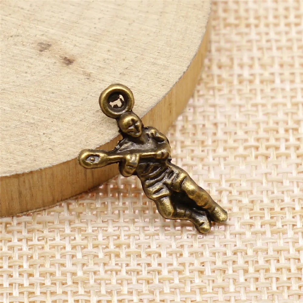 23x11mm 1.2g Multicolor Zinc Alloy Ice Hockey Player Charm Pendant for DIY Necklace Bracelet Making