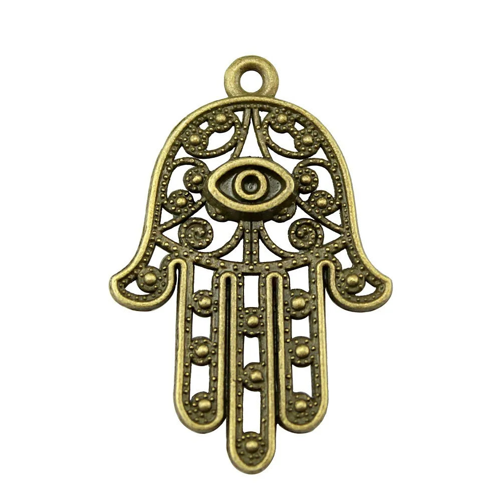 42x28mm 4.4g Multicolor Zinc Alloy Eye Palm Charm Pendant for Necklace Bracelet Jewelry Making