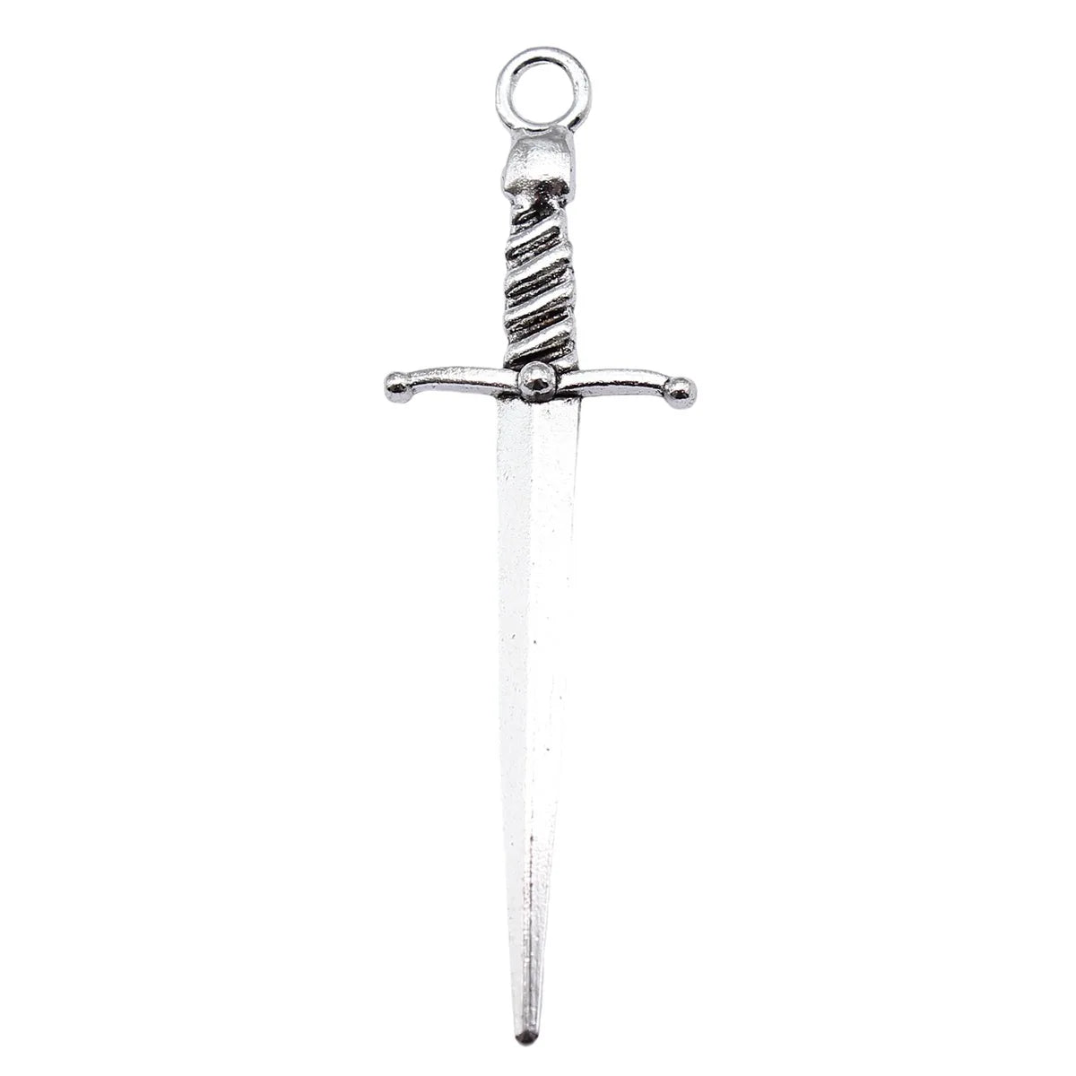 58x18mm 2.6g Antique Silver Tone Zinc Alloy Sword Weapon Charm Pendant for Cosplay DIY Jewelry Making