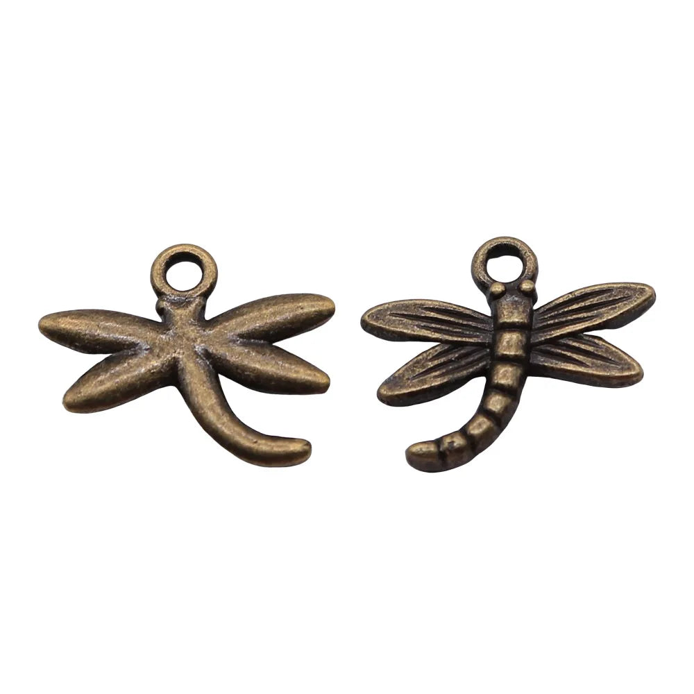 18x13mm 1.3g Multicolor Zinc Alloy Dragonfly Charm Pendant for DIY Necklace Bracelet Jewelry Making