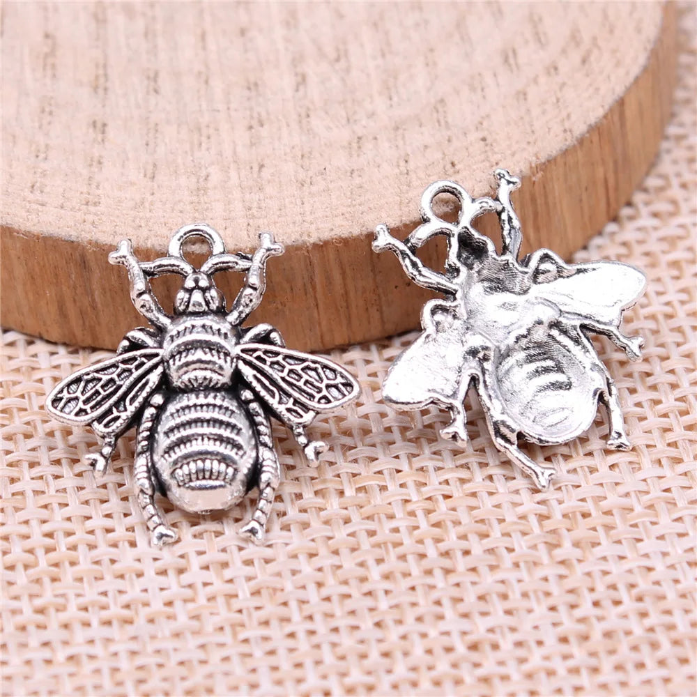 21x20mm 1.16g Multicolor Zinc Alloy Bee Charm Pendant for DIY Necklace Bracelet Jewelry Making