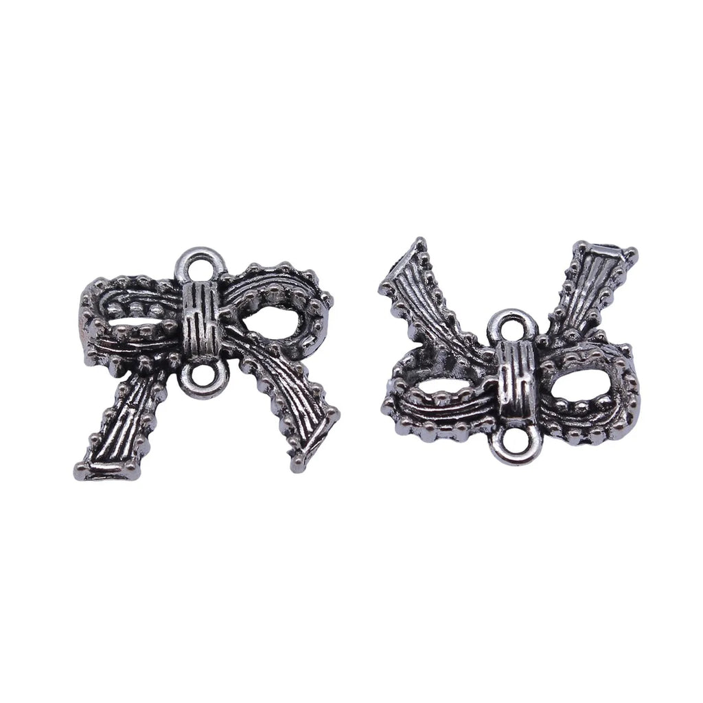 20x18mm 2.2g Antique Silver Zinc Alloy Bow Butterfly connector charm for handmade earrings and bracelet jewelry