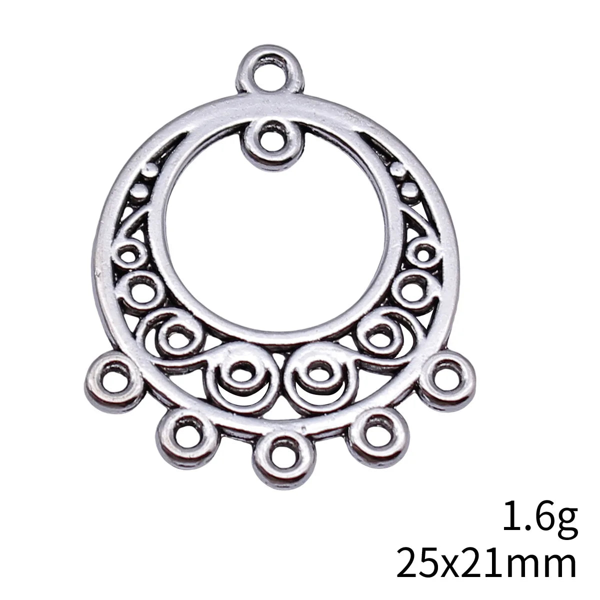 25x21mm 1.6g Antique Silver Zinc Alloy Earring Connector Charm Jewelry Findings for DIY Earring Making