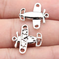 18x19mm 1.4g Antique Silver Zinc Alloy Airplane Charm Pendant for DIY Travel Jewelry Making