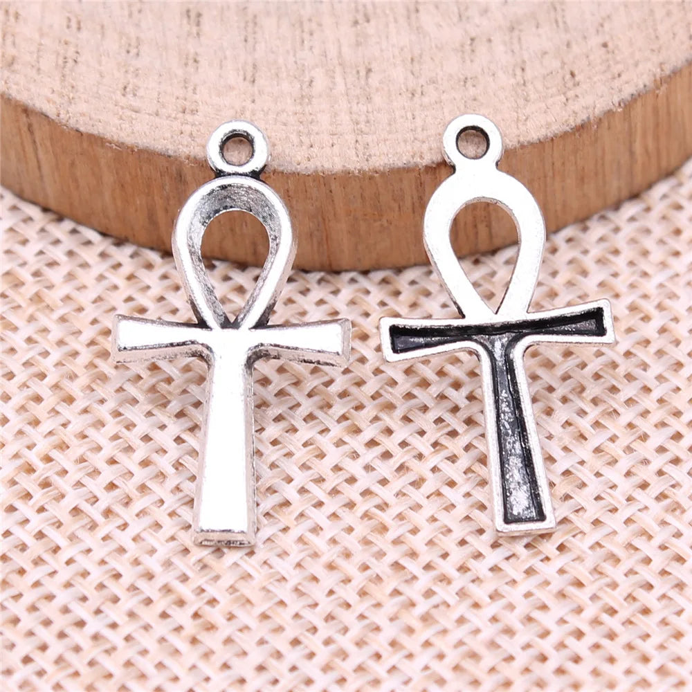26x14mm 0.9g Multicolor Zinc Alloy Cross Charm Pendant for DIY Jewelry Making