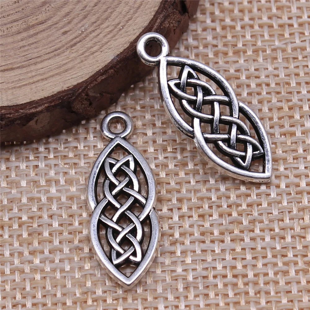 10x26mm 1.4g Multicolor Zinc Alloy Irish Knot Charm Pendant for DIY Necklace Bracelet Making