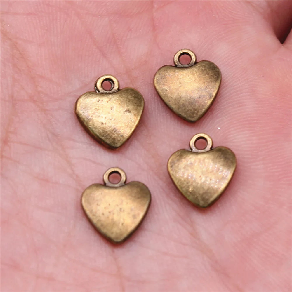 11x10mm 0.9g Multicolor Zinc Alloy Small Heart Charm Pendant for DIY Jewelry Bracelet Making