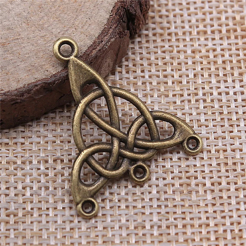28x25mm 1.4g Antique Bronze Zinc Alloy Openwork Earring Connector Charms for DIY Earring Making
