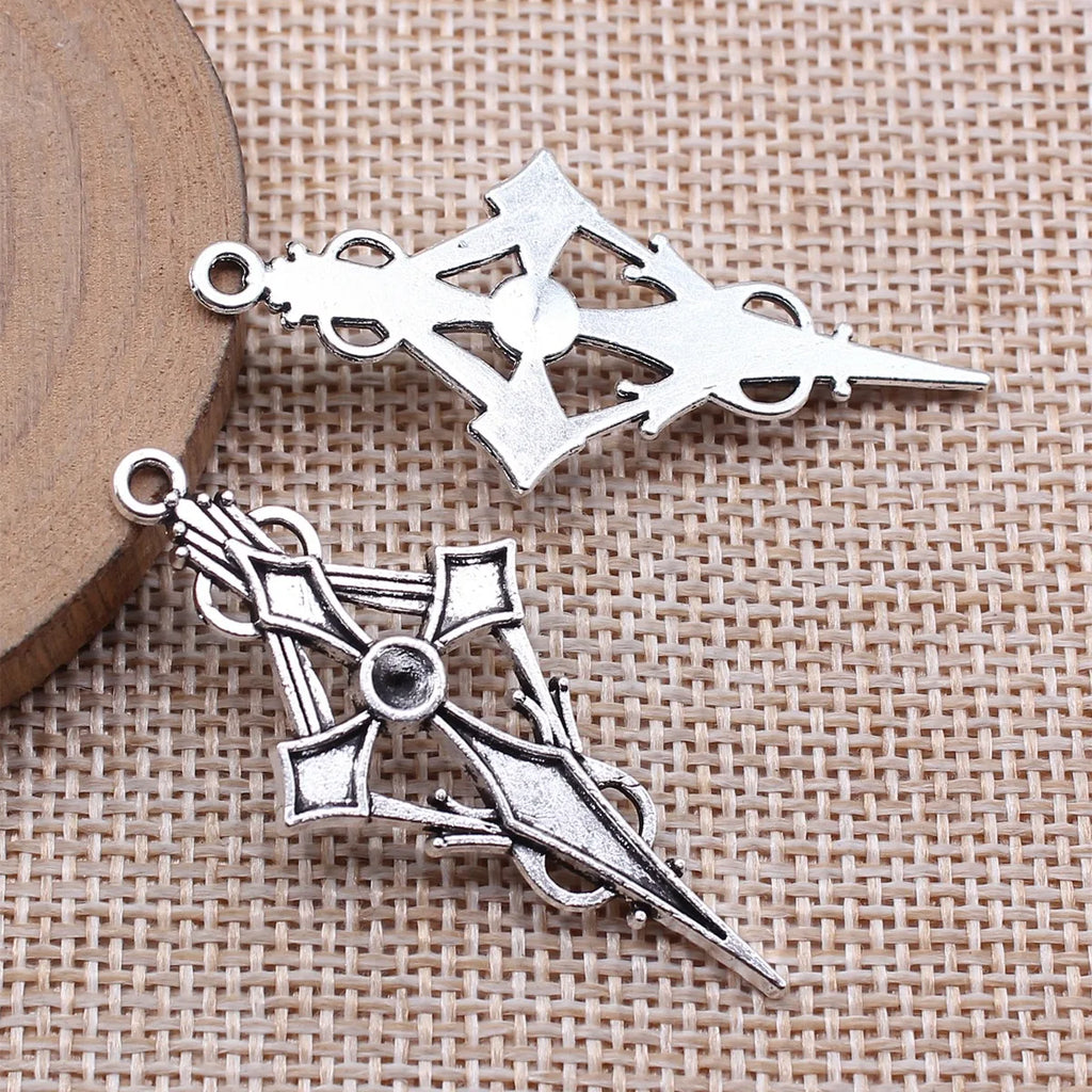 48x22mm 3g Antique Silver Zinc Alloy Sword Charm Pendant for Vintage DIY Necklace Making