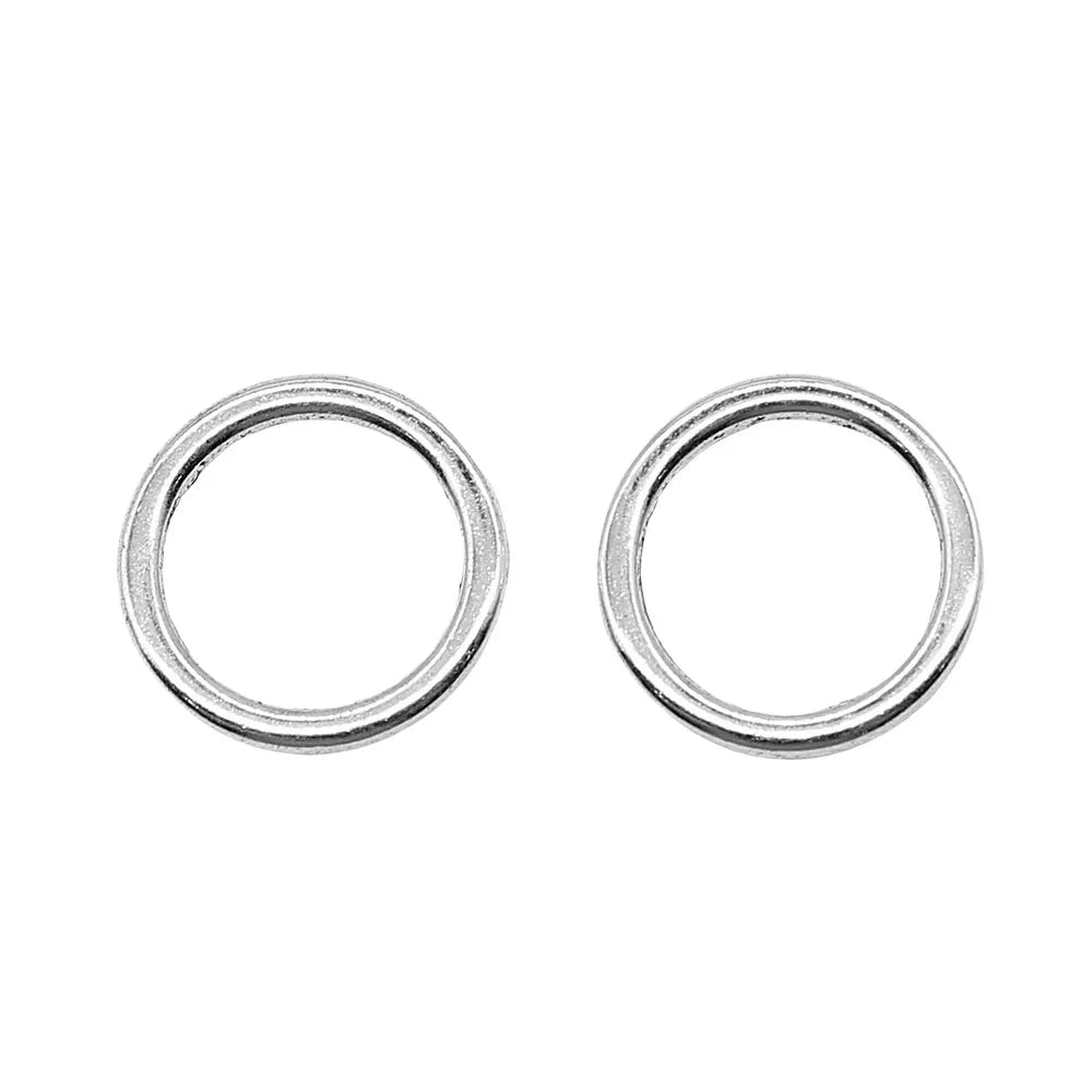19x19mm 1.6g Antique Silver Zinc Alloy Round Circle Ring Connector Charm for DIY Bracelet Making