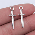 24x8mm 0.5g Antique Silver Zinc Alloy Sword Charm Pendant for DIY Bracelet Necklace Jewelry Making