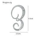 Elegant Rhinestone Alloy Letter A Brooch, Crystal Alphabet Lapel Pin Corsage Suit Accessory Gift