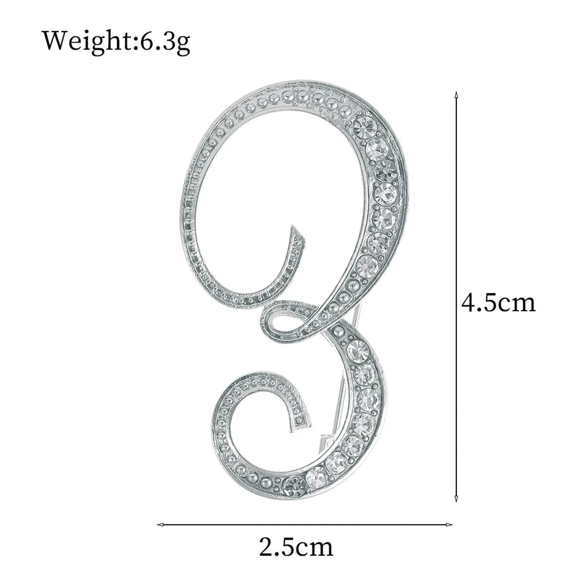 Elegant Rhinestone Alloy Letter A Brooch, Crystal Alphabet Lapel Pin Corsage Suit Accessory Gift