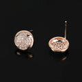 Luxury Four Leaf Clover Rhinestone Round Alloy Stud & Clip On No Piercing Commuter Earrings