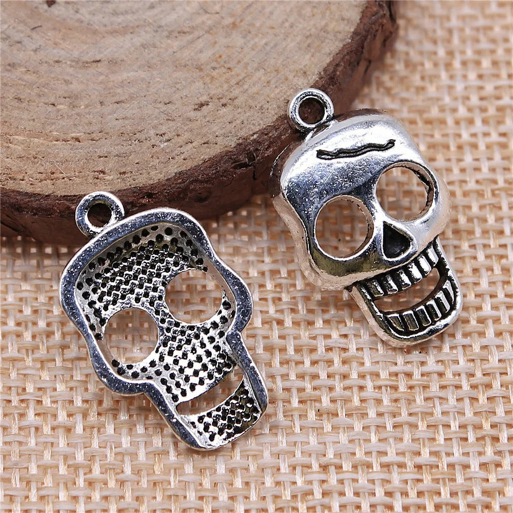 23x12mm 2.3g Multicolor Zinc Alloy Skull Charm Pendant for DIY Jewelry Making and Accessories