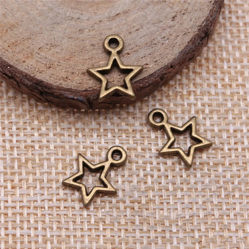 10x13mm 0.5g Multicolor Zinc Alloy Star Charm Pendant for DIY Necklace Bracelet Jewelry Making