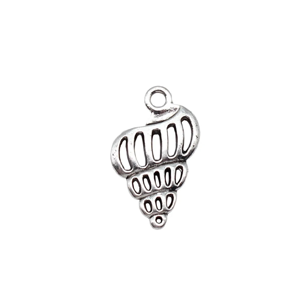 20x12mm 1.1g Antique Silver Zinc Alloy Conch Shell Charm Pendant for Bracelet Necklace DIY Jewelry