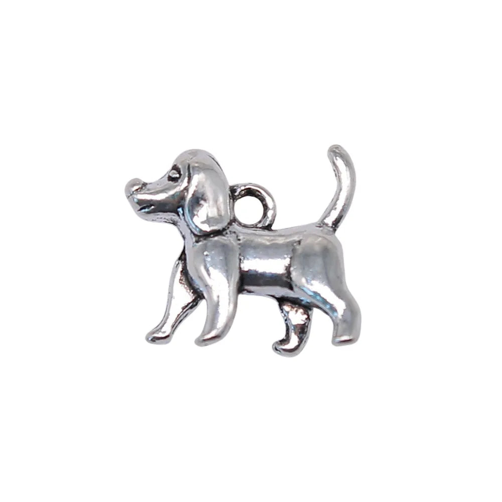 15x14x5mm 2g Multicolor Zinc Alloy 3D Dog Charm Pendant for DIY Cute Animal Jewelry Making