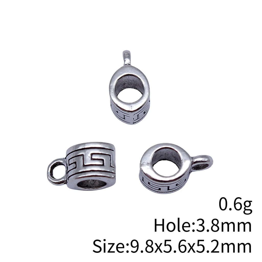 9.8x5.6x5.2mm 0.6g Antique Silver Zinc Alloy Three Way Bail Charm Pendant for DIY Necklace Bracelet Making