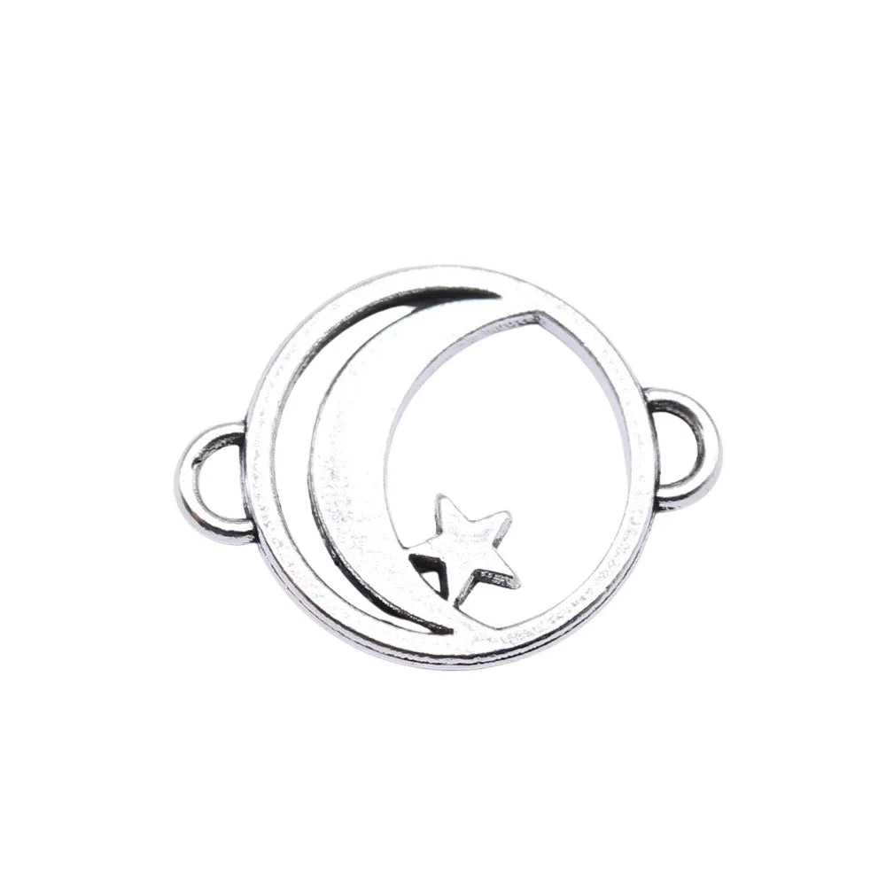 20x16mm 1.1g Zinc Alloy Moon Star Connector Charm Pendant for Necklace Bracelet DIY Jewelry
