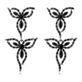 Vintage Hollow Flower Zircon Rhinestone Drop Earrings Luxury Bridal Wedding Party Banquet Jewelry Gift