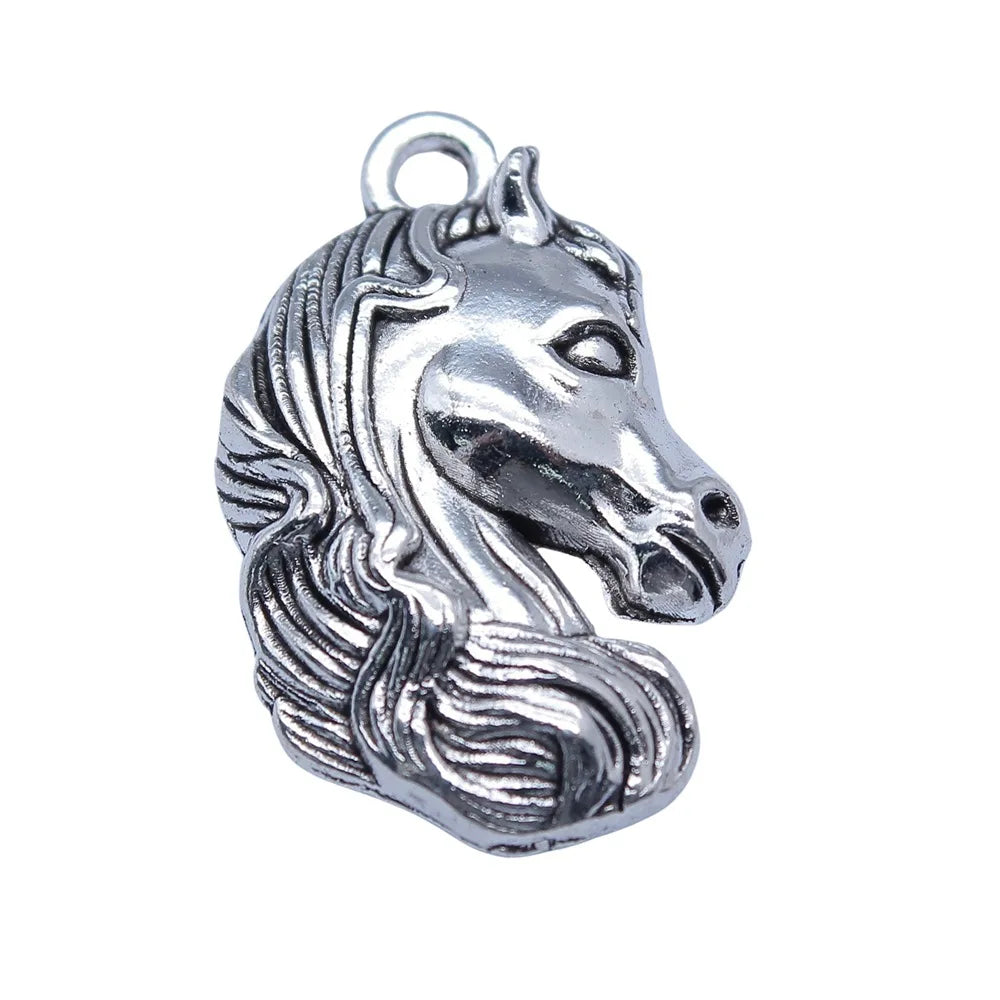 18x28mm 3.9g Multicolor Zinc Alloy Horse Head Charm Pendant for DIY Necklace Bracelet Jewelry Making