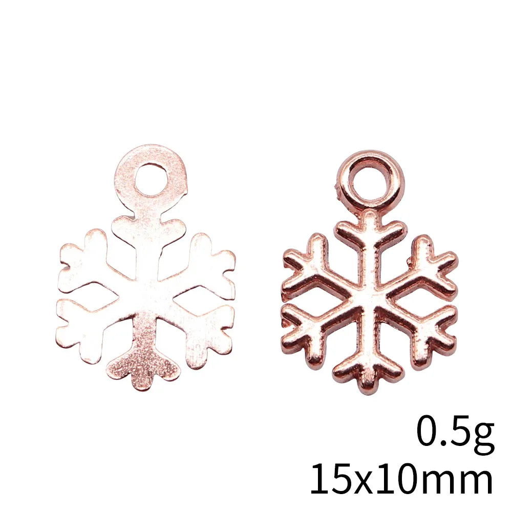 15x10mm 0.5g Multicolor Zinc Alloy Snowflake Charm Pendant for DIY Jewelry Making