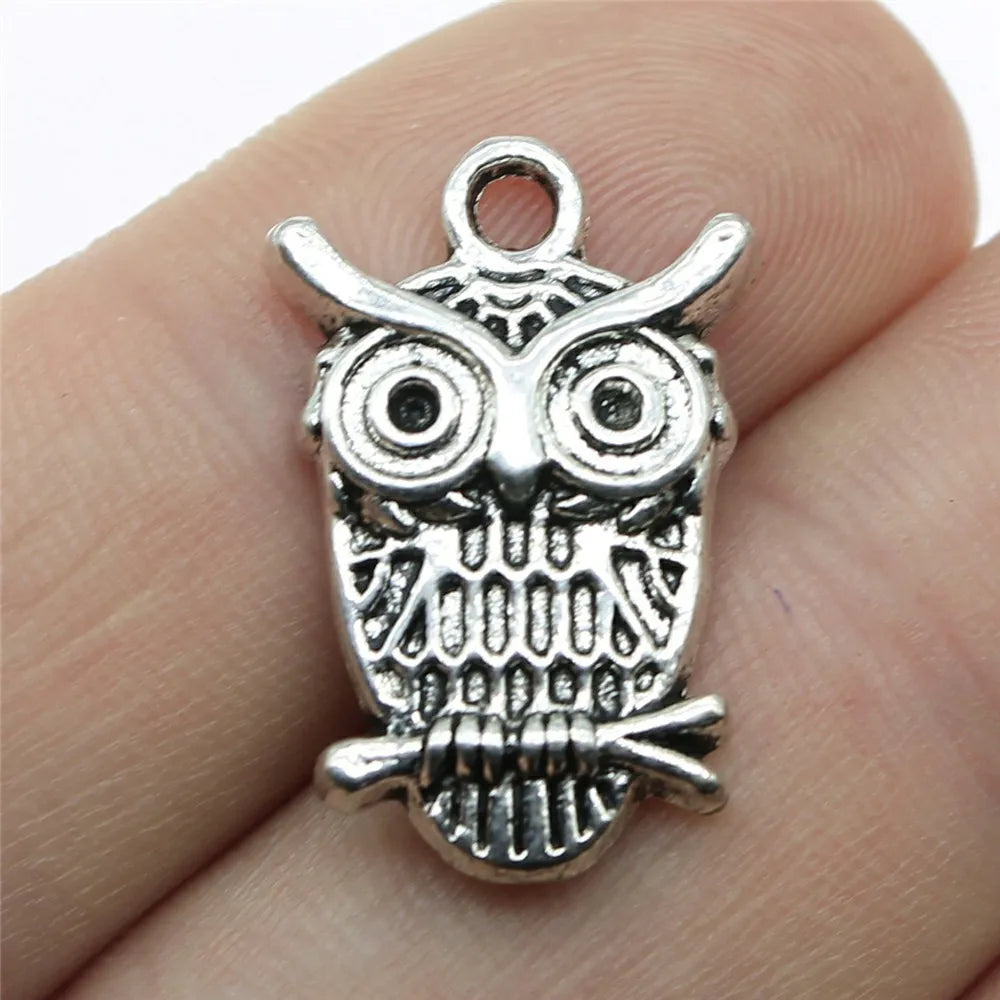 20mm 2.1g Multicolor Zinc Alloy Owl Cat Charm Pendant for Necklace Bracelet DIY Jewelry Making