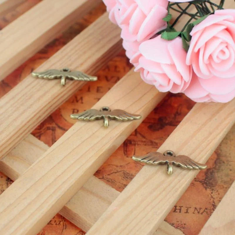 25x10MM Zinc Alloy Wing Charm Pendant for DIY Necklace Bracelet Jewelry Making