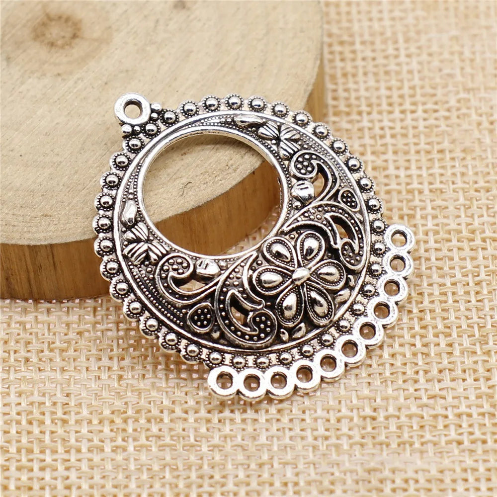 35x42mm 6.7g Multicolor Zinc Alloy Geometric Earring Connector Charms for DIY Earring Jewelry Making