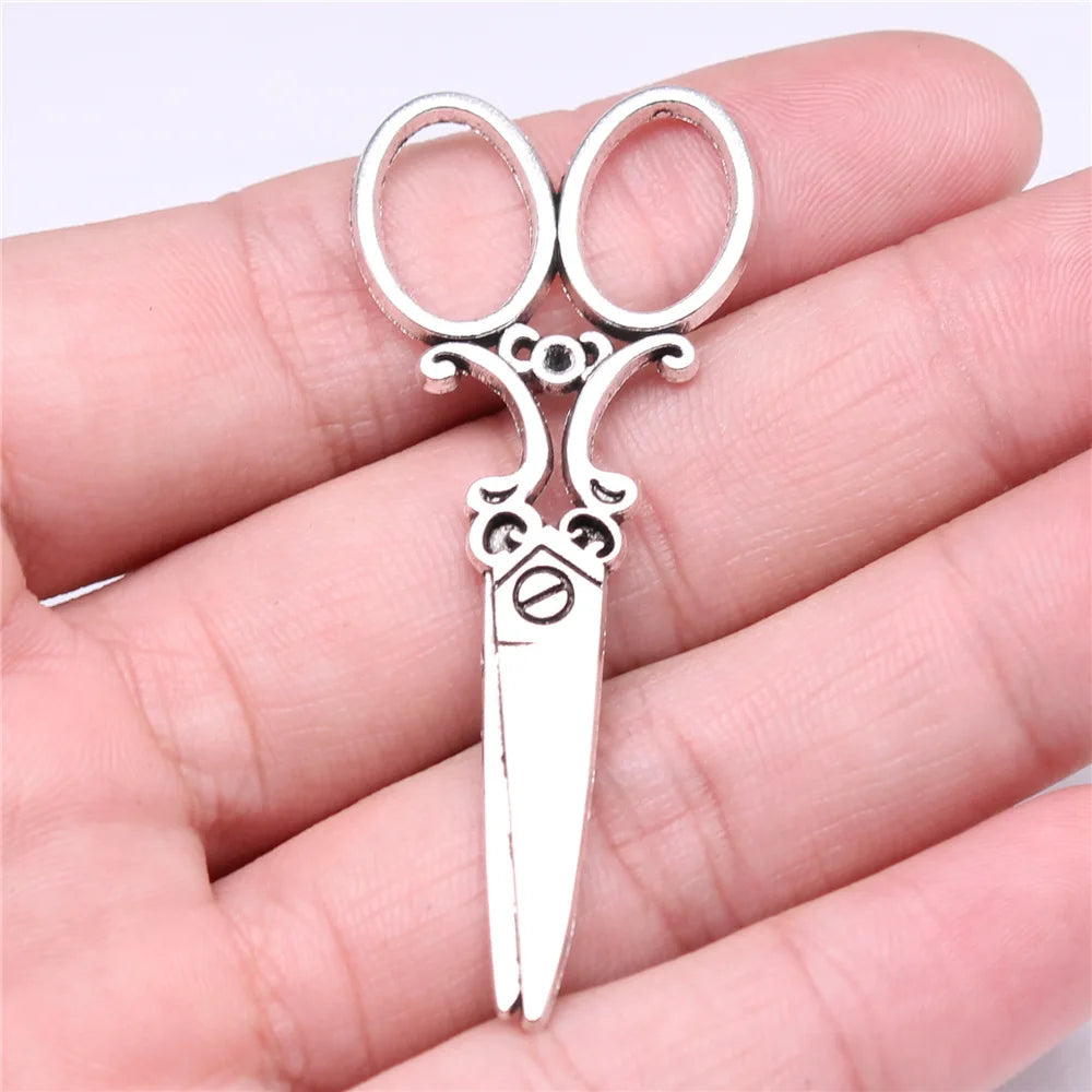 61x25mm 4g Multicolor Zinc Alloy Scissors Charm Pendant for DIY Necklace Bracelet Jewelry Making