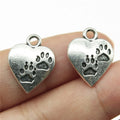 17x13mm 1.1g Multicolor Zinc Alloy Heart Paw Print Dog Charm Pendant for DIY Necklace Bracelet Jewelry